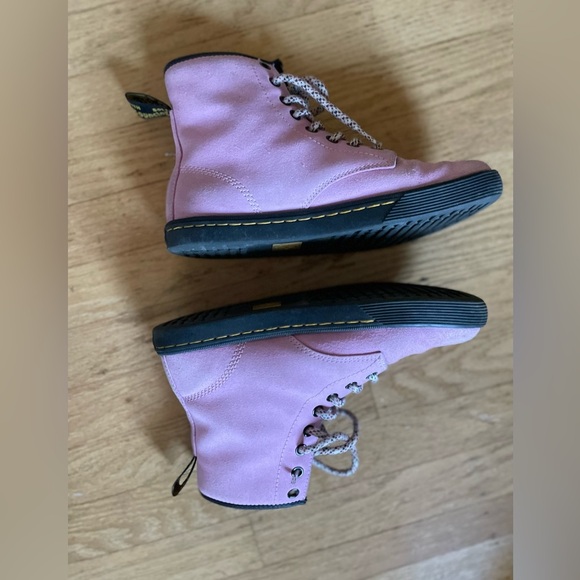 Dr. Martens suede Pink Lace-Up Women's Boots - Picture 9 of 13